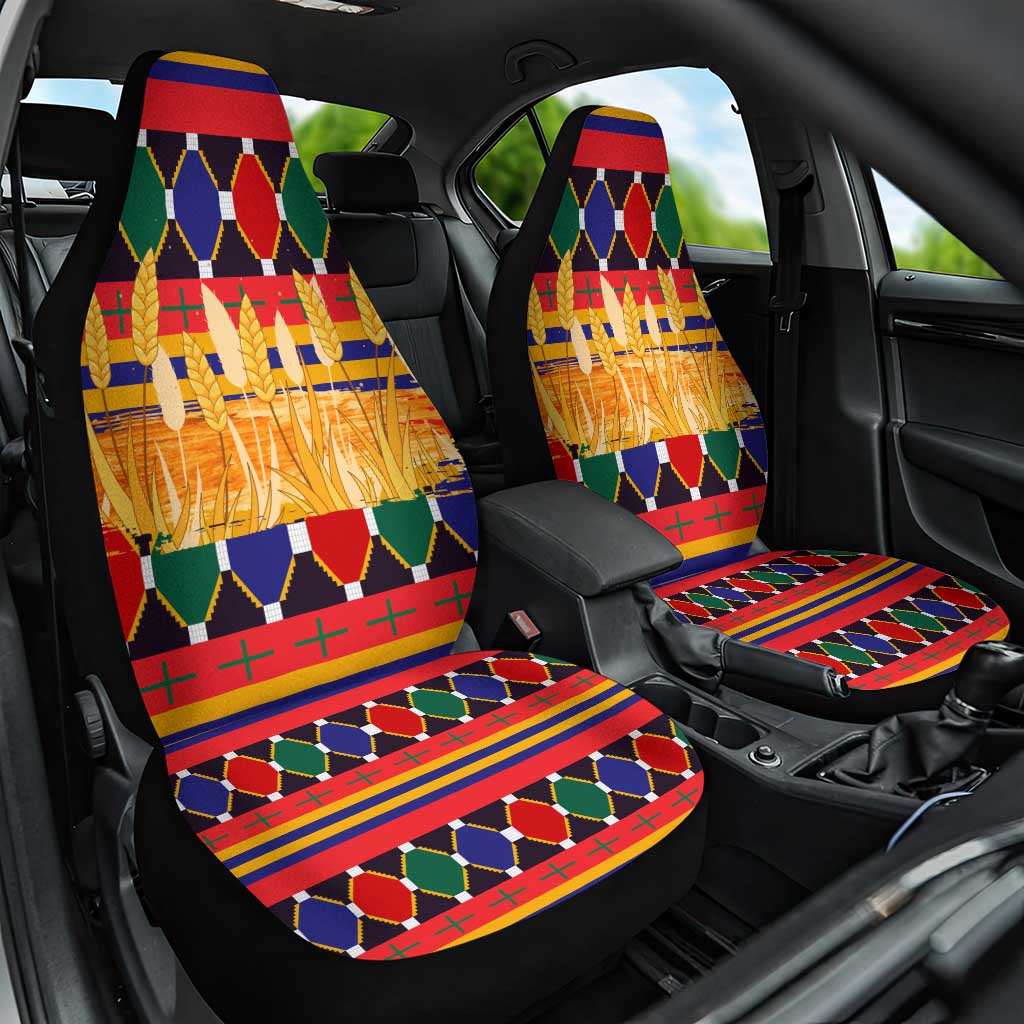 Burkina Faso Car Seat Cover with Red Green Blue Geometric - Wonder Print Shop