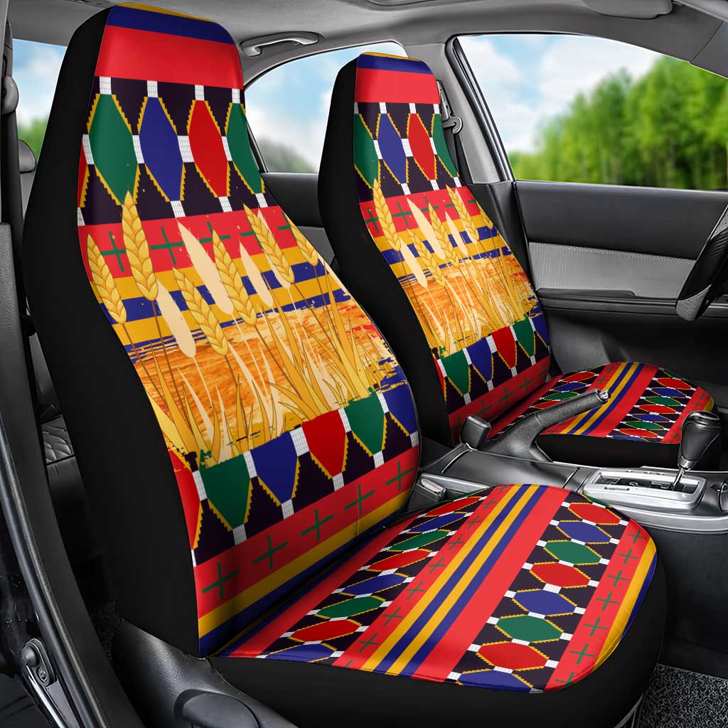 Burkina Faso Car Seat Cover with Red Green Blue Geometric - Wonder Print Shop