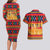 Burkina Faso Couples Matching Long Sleeve Bodycon Dress and Hawaiian Shirt with Red Green Blue Geometric - Wonder Print Shop