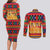 Burkina Faso Couples Matching Long Sleeve Bodycon Dress and Long Sleeve Button Shirt with Red Green Blue Geometric - Wonder Print Shop