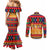 Burkina Faso Couples Matching Mermaid Dress and Long Sleeve Button Shirt with Red Green Blue Geometric - Wonder Print Shop