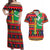 Burkina Faso Couples Matching Off Shoulder Maxi Dress and Hawaiian Shirt with Red Green Blue Geometric - Wonder Print Shop