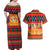 Burkina Faso Couples Matching Off Shoulder Maxi Dress and Hawaiian Shirt with Red Green Blue Geometric - Wonder Print Shop