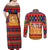 Burkina Faso Couples Matching Off Shoulder Maxi Dress and Long Sleeve Button Shirt with Red Green Blue Geometric - Wonder Print Shop