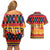 Burkina Faso Couples Matching Off Shoulder Short Dress and Hawaiian Shirt with Red Green Blue Geometric - Wonder Print Shop