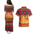 Burkina Faso Couples Matching Puletasi and Hawaiian Shirt with Red Green Blue Geometric - Wonder Print Shop