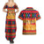 Burkina Faso Couples Matching Summer Maxi Dress and Hawaiian Shirt with Red Green Blue Geometric - Wonder Print Shop