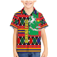 Burkina Faso Family Matching Mermaid Dress and Hawaiian Shirt with Red Green Blue Geometric - Wonder Print Shop