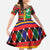 Burkina Faso Family Matching Off The Shoulder Long Sleeve Dress and Hawaiian Shirt with Red Green Blue Geometric - Wonder Print Shop