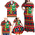 Burkina Faso Family Matching Off Shoulder Maxi Dress and Hawaiian Shirt with Red Green Blue Geometric - Wonder Print Shop