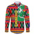Burkina Faso Family Matching Off Shoulder Maxi Dress and Hawaiian Shirt with Red Green Blue Geometric - Wonder Print Shop