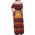 Burkina Faso Family Matching Off Shoulder Maxi Dress and Hawaiian Shirt with Red Green Blue Geometric - Wonder Print Shop