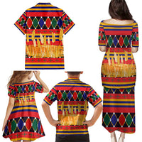 Burkina Faso Family Matching Puletasi and Hawaiian Shirt with Red Green Blue Geometric - Wonder Print Shop