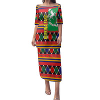 Burkina Faso Family Matching Puletasi and Hawaiian Shirt with Red Green Blue Geometric - Wonder Print Shop