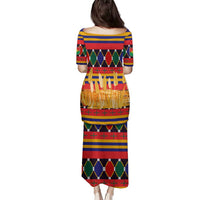 Burkina Faso Family Matching Puletasi and Hawaiian Shirt with Red Green Blue Geometric - Wonder Print Shop