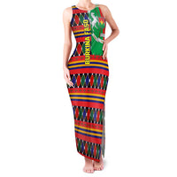 Burkina Faso Family Matching Tank Maxi Dress and Hawaiian Shirt with Red Green Blue Geometric - Wonder Print Shop