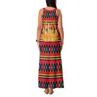 Burkina Faso Family Matching Tank Maxi Dress and Hawaiian Shirt with Red Green Blue Geometric - Wonder Print Shop