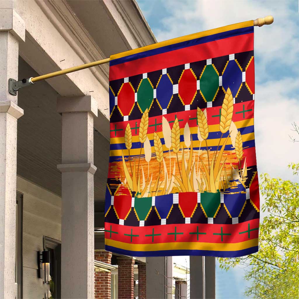 Burkina Faso Garden Flag with Red Green Blue Geometric - Wonder Print Shop