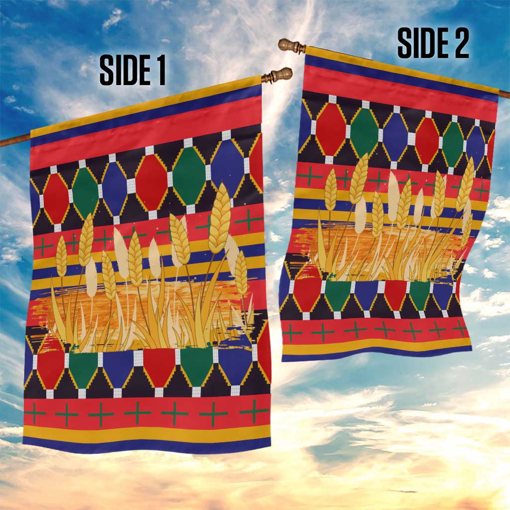 Burkina Faso Garden Flag with Red Green Blue Geometric - Wonder Print Shop