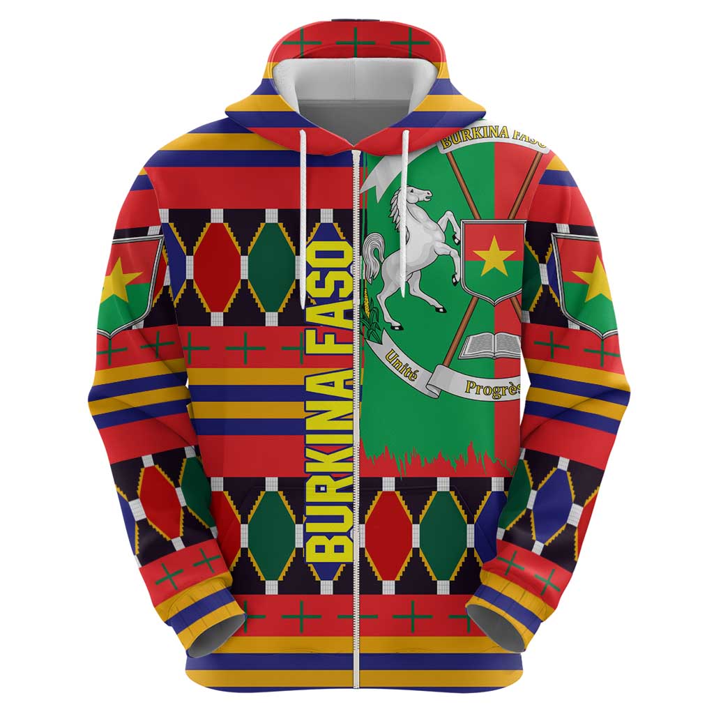 Burkina Faso Hoodie with Red Green Blue Geometric - Wonder Print Shop