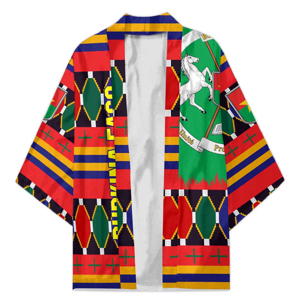 Burkina Faso Kimono with Red Green Blue Geometric - Wonder Print Shop