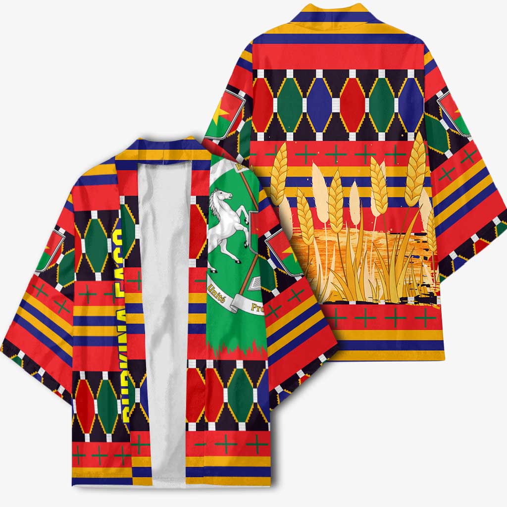 Burkina Faso Kimono with Red Green Blue Geometric - Wonder Print Shop