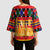 Burkina Faso Kimono Sleeve Blouse with Red Green Blue Geometric - Wonder Print Shop