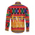 Burkina Faso Long Sleeve Button Shirt with Red Green Blue Geometric - Wonder Print Shop