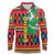 Burkina Faso Long Sleeve Polo Shirt with Red Green Blue Geometric - Wonder Print Shop