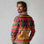 Burkina Faso Long Sleeve Polo Shirt with Red Green Blue Geometric - Wonder Print Shop
