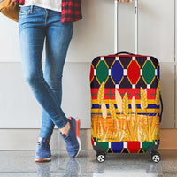 Burkina Faso Luggage Cover with Red Green Blue Geometric - Wonder Print Shop