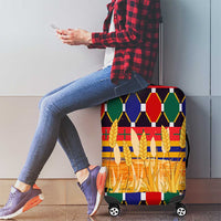 Burkina Faso Luggage Cover with Red Green Blue Geometric - Wonder Print Shop