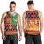Burkina Faso Men Tank Top with Red Green Blue Geometric - Wonder Print Shop