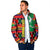 Burkina Faso Padded Jacket with Red Green Blue Geometric - Wonder Print Shop