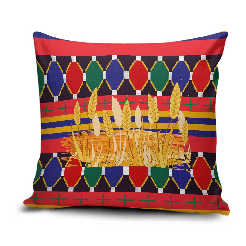 Burkina Faso Pillow Cover with Red Green Blue Geometric - Wonder Print Shop