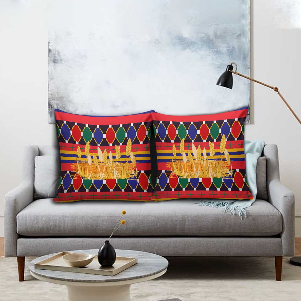 Burkina Faso Pillow Cover with Red Green Blue Geometric - Wonder Print Shop