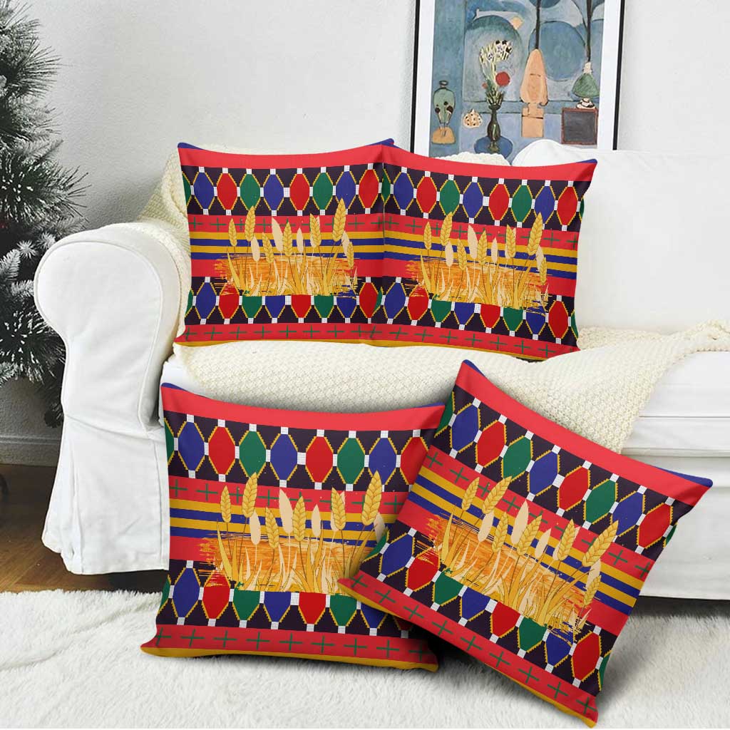 Burkina Faso Pillow Cover with Red Green Blue Geometric - Wonder Print Shop
