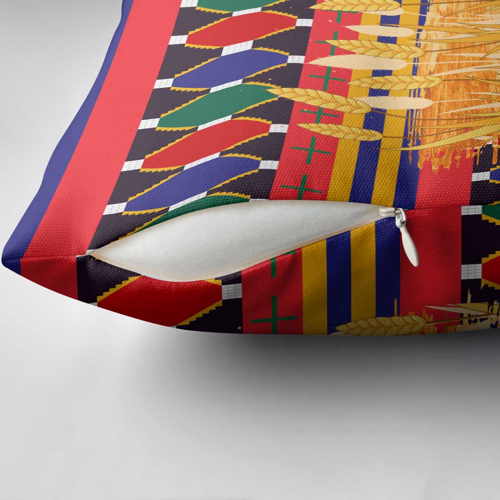 Burkina Faso Pillow Cover with Red Green Blue Geometric - Wonder Print Shop