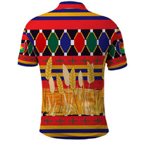 Burkina Faso Polo Shirt with Red Green Blue Geometric - Wonder Print Shop