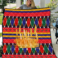 Burkina Faso Quilt with Red Green Blue Geometric - Wonder Print Shop