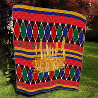Burkina Faso Quilt with Red Green Blue Geometric - Wonder Print Shop