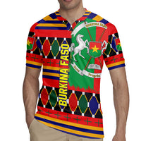 Burkina Faso Rugby Jersey with Red Green Blue Geometric - Wonder Print Shop