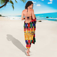 Burkina Faso Sarong with Red Green Blue Geometric - Wonder Print Shop