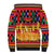 Burkina Faso Sherpa Hoodie with Red Green Blue Geometric - Wonder Print Shop