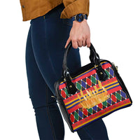 Burkina Faso Shoulder Handbag with Red Green Blue Geometric - Wonder Print Shop
