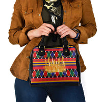 Burkina Faso Shoulder Handbag with Red Green Blue Geometric - Wonder Print Shop
