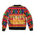 Burkina Faso Sleeve Zip Bomber Jacket with Red Green Blue Geometric - Wonder Print Shop