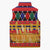 Burkina Faso Sleeveless Puffer Jacket with Red Green Blue Geometric - Wonder Print Shop