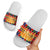 Burkina Faso Slide Sandals with Red Green Blue Geometric - Wonder Print Shop