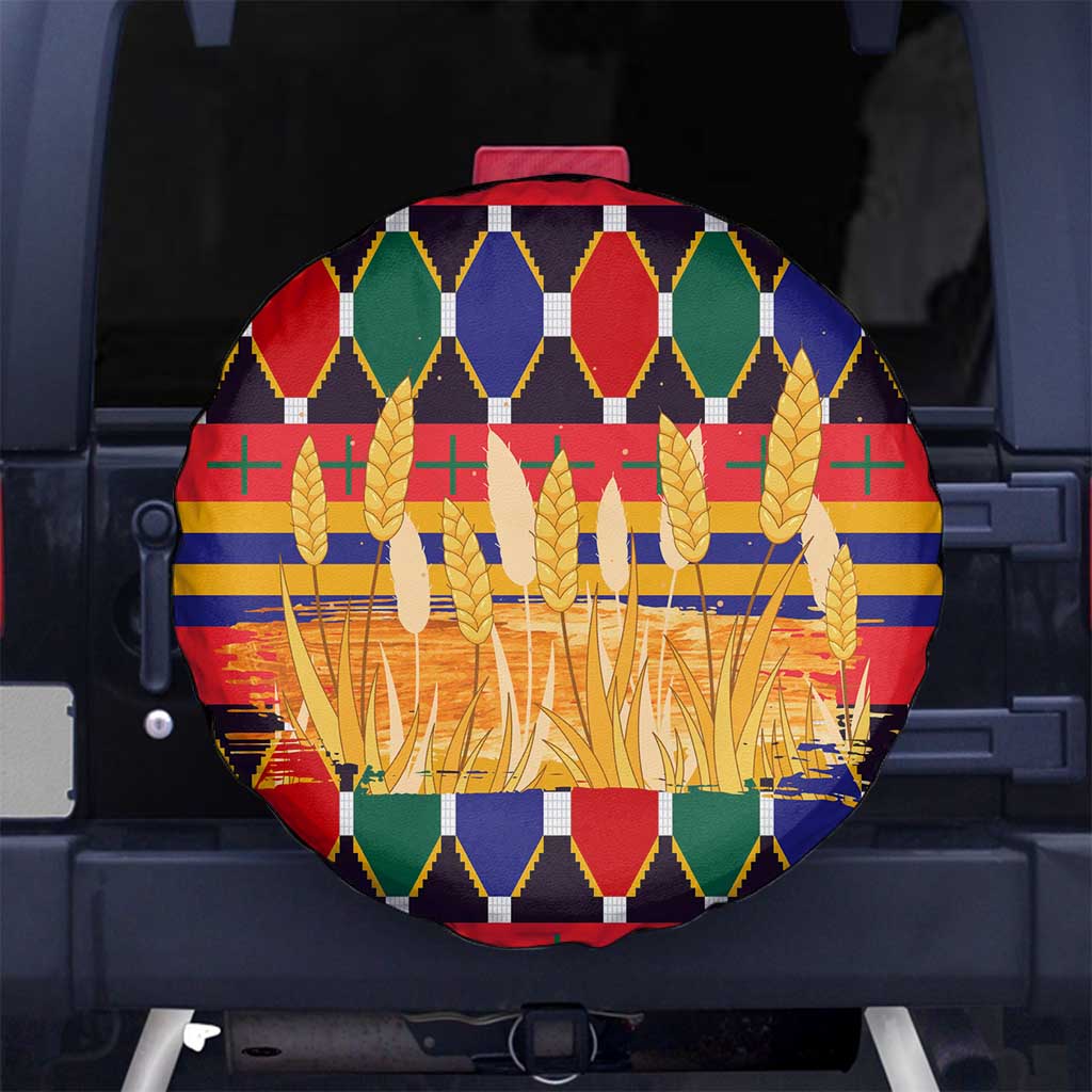 Burkina Faso Spare Tire Cover with Red Green Blue Geometric - Wonder Print Shop